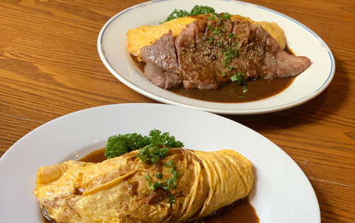 季節メニュー　オムステーキ カレーソース